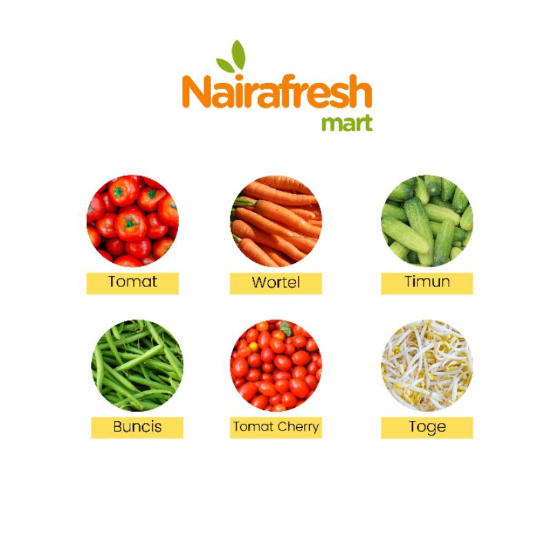 

Tomat Wortel Timun Buncis Tomat Cherry Toge 250 gr