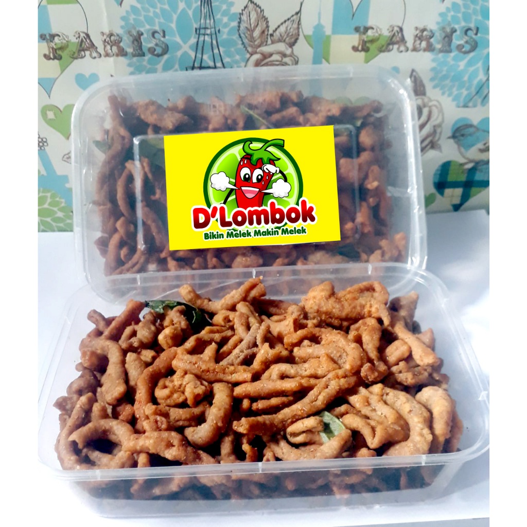 

Usus Krispi Pedas Box 150gr / Kripik Usus Ayam Crispy Morang Moreng Cemilan Renyah