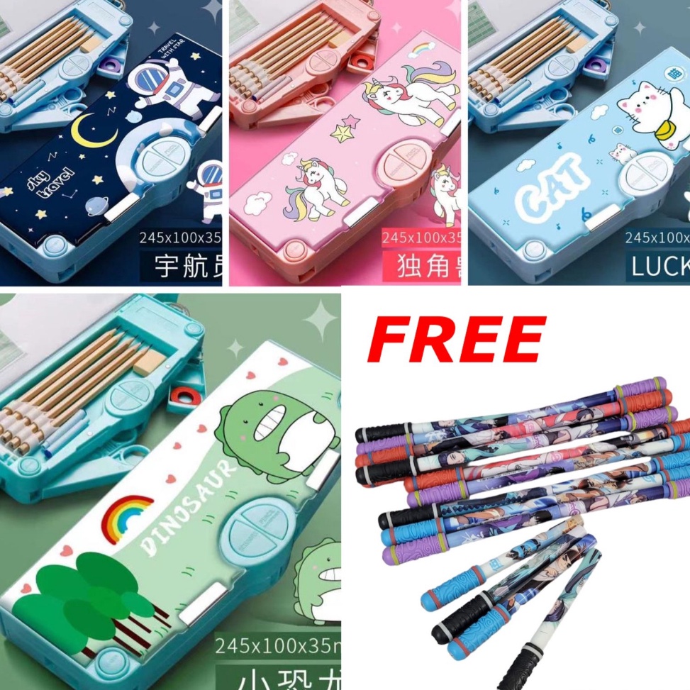 

COD✅ TERMURAH✅ HM28 Kotak Pensil Serbaguna Tempat Kotak Pensil Mekanik Multifungsi FREE PULPEN