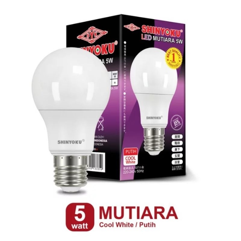 Lampu Led Mutiara 5w Shinyoku (Garansi Resmi 1 Tahun) / Led Shinyoku 5 Watt / Led Mutiara 5w
