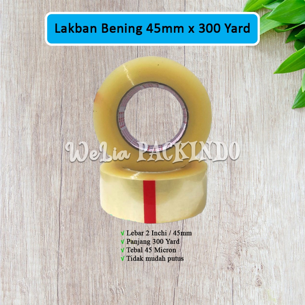 

Lakban Bening 2 Inchi 45mm x 300 Yard MPI / Isolasi Selotip Bening 45mm 300Y