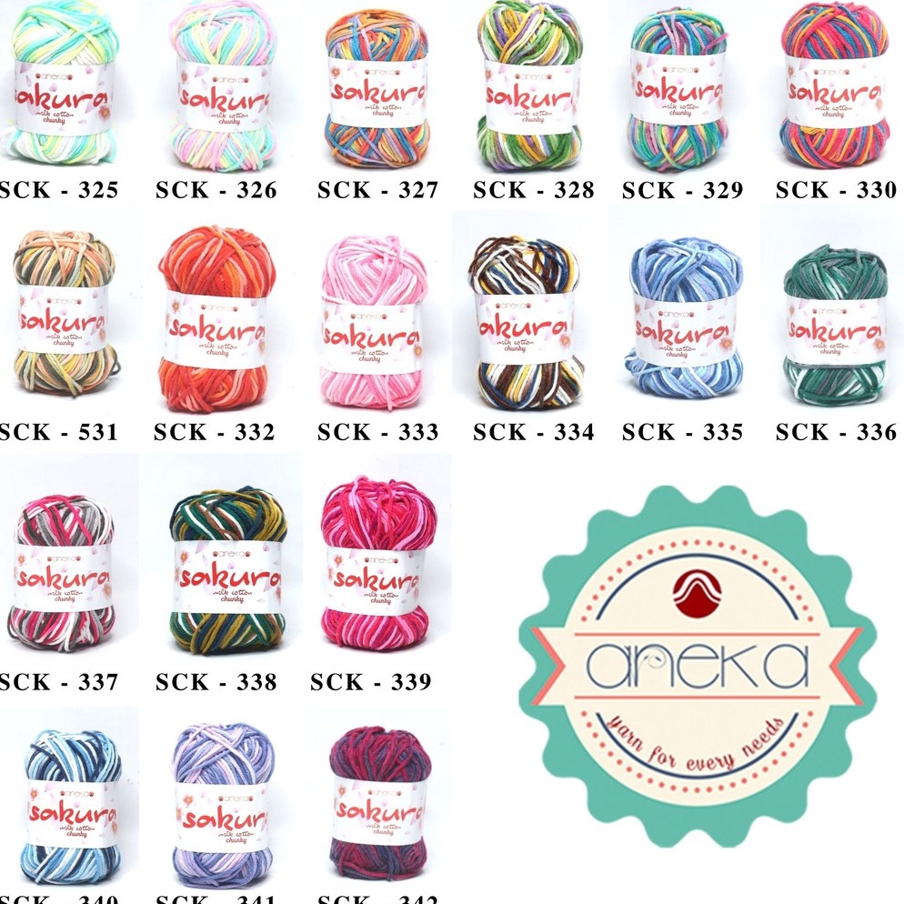 8.8 HARGA GROSIR KATALOG - Benang Rajut Katun Susu Sakura Milk Cotton Chunky Mix Sembur PART 3