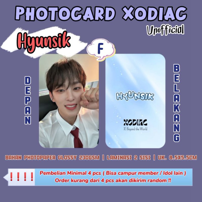 Photocard XODIAC - HYUNSIK / Photocard Unofficial / Photocard  HYUNSIK XODIAC / PC XODIAC / XBLISS /