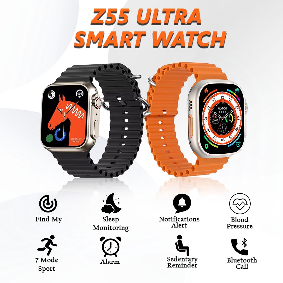 Trx5m0La Jam Smartwatch Z55 Ultra - Jam Tangan Pintar Bluetooth Pria Wanita - Jam Tangan Pintar Blue