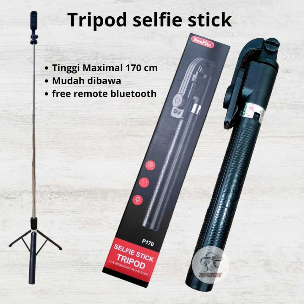 Tongsis Bluetooth Selfie Stick Tripod 170cm