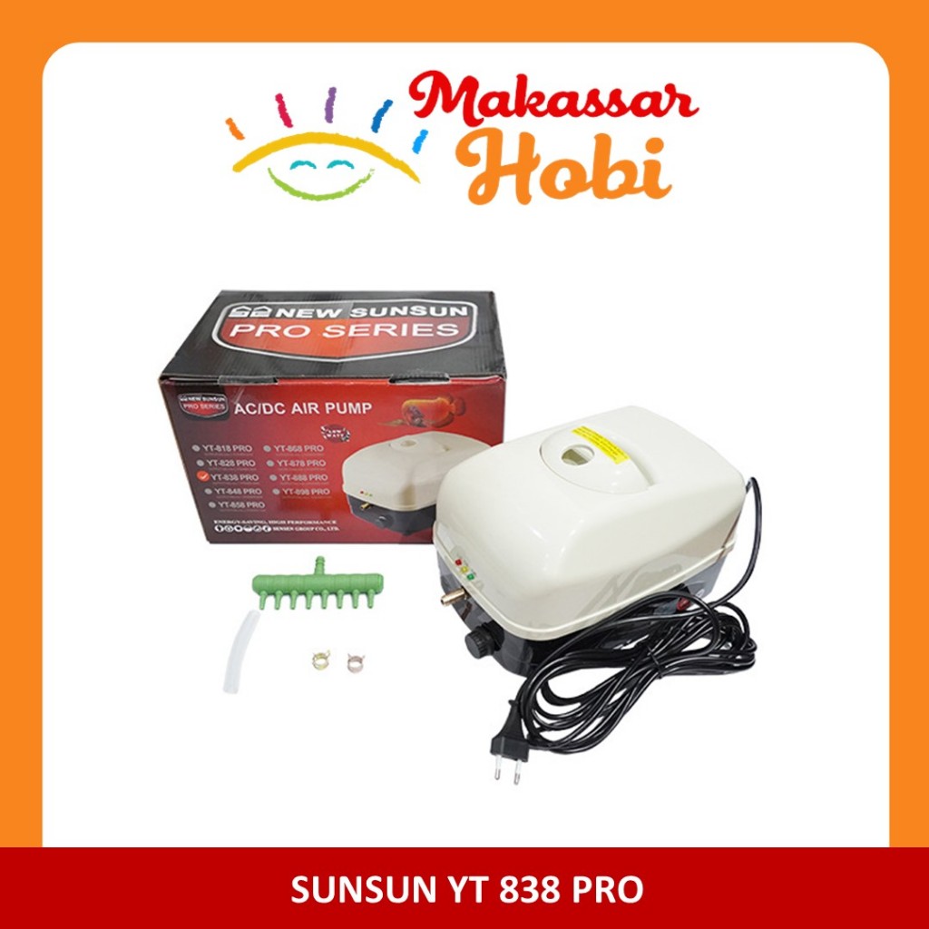 Sunsun YT 838 PRO Aerator AC DC Hi Blow Air Pump Pompa Udara Kolam YT838