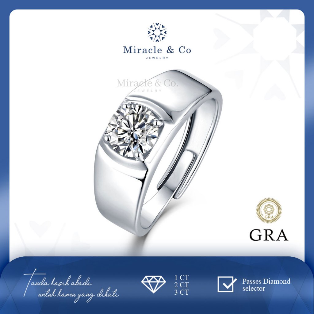 Miracle & Co -  Cincin Classic Men's  - Perhiasan Mewah Pria Wanita Nikah Lamaran Tunangan Pasangan 