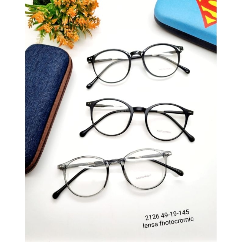 frame kacamata photocromic pria wanita TR2126