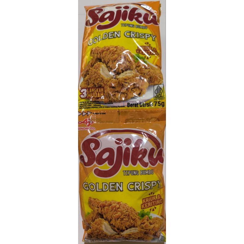 

sajiku ayam 75 gram. sajiku tepung bumbu serbaguna renceng 10 pcs.