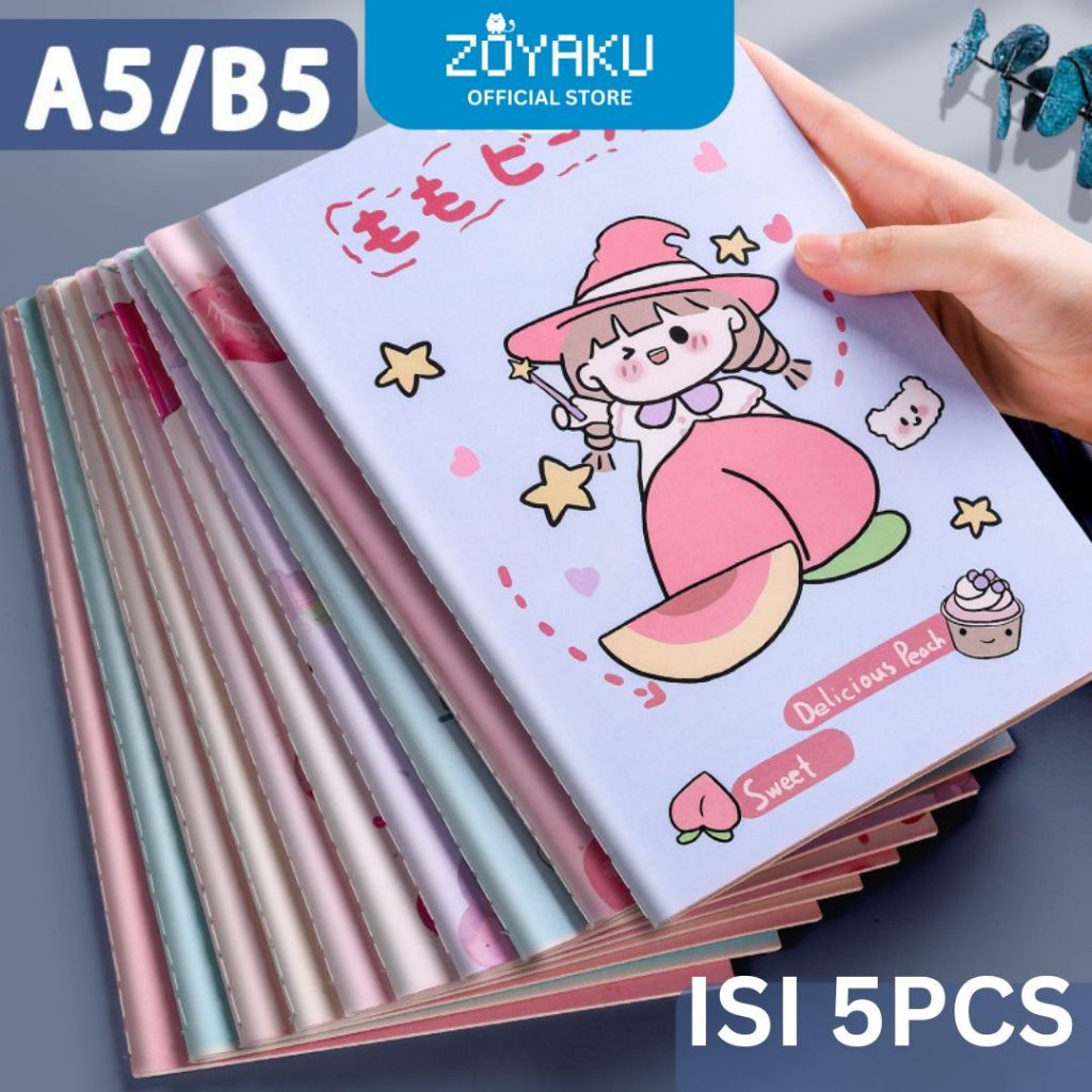 

(5pcs) Buku Tulis Catatan Notebook A5/B5 30 Lembar Journal Sekolah Kantor STY7024