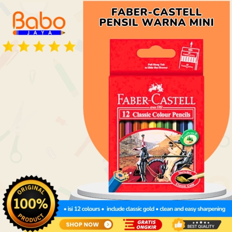 

BABO JAYA PENSIL WARNA FABER-CASTELL CLASSIC MINI ISI 12