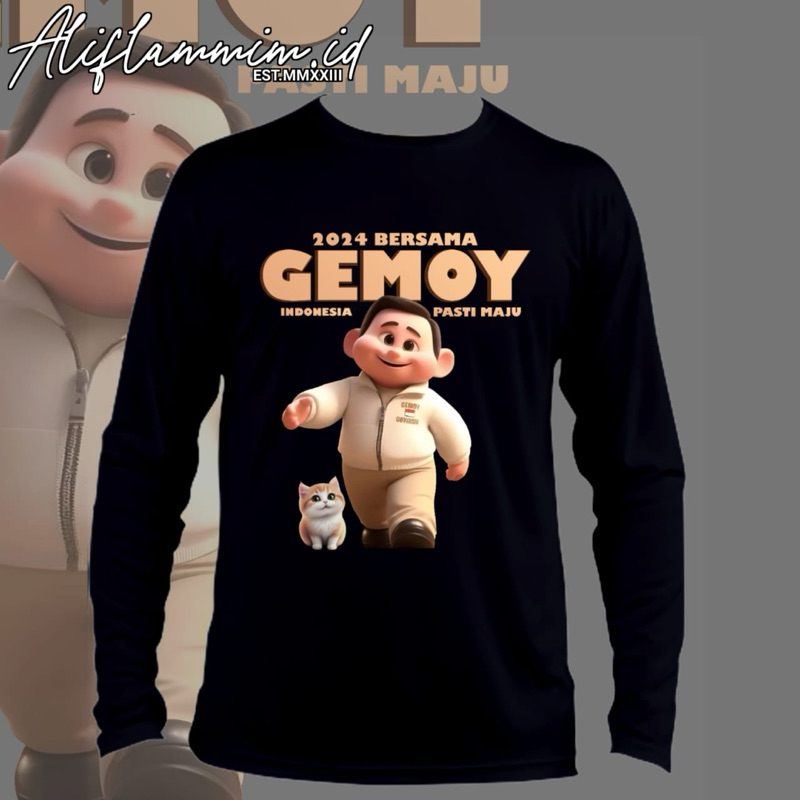 Aliflammim.id - KAOS PRABOWO GEMOY LENGAN PANJANG