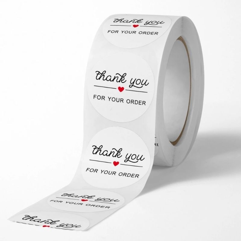 

Sticker Roll Thank You / Stiker Terima kasih Stiker Gulung Packaging