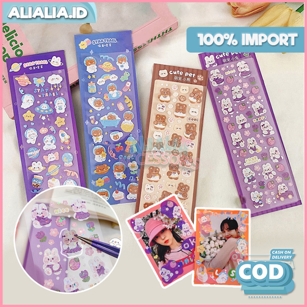 

Sticker Aesthetic Motif Kartun Anti Air Dekorasi DIY Diary Scrapbook Hiasan Case Handphone Botol