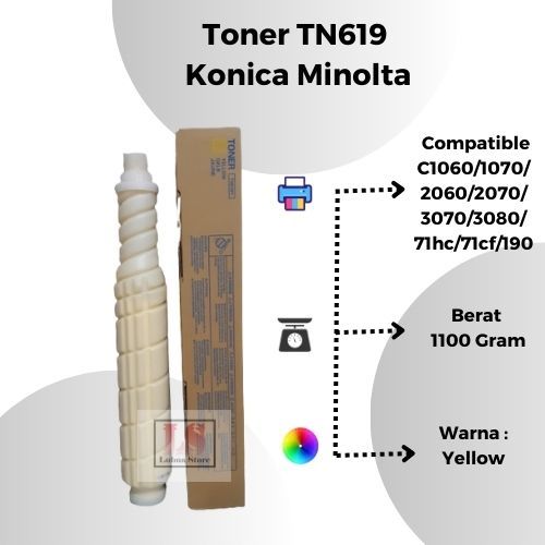 Toner TN619 Konica Minolta Bizhub C1060/C1070/C2060/C2070 - Yellow