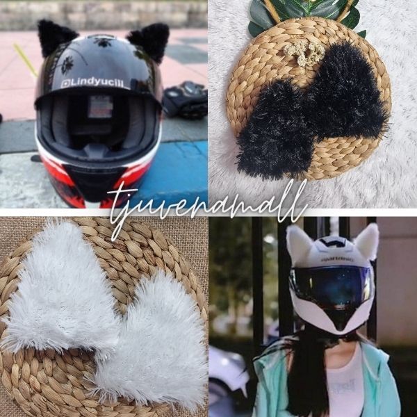 TM - Authentic Kuping helm bulu (2pc) ∣ Accesories Helm Kuping Kucing Cat Ear ∣ Kuping Kucing Halffa