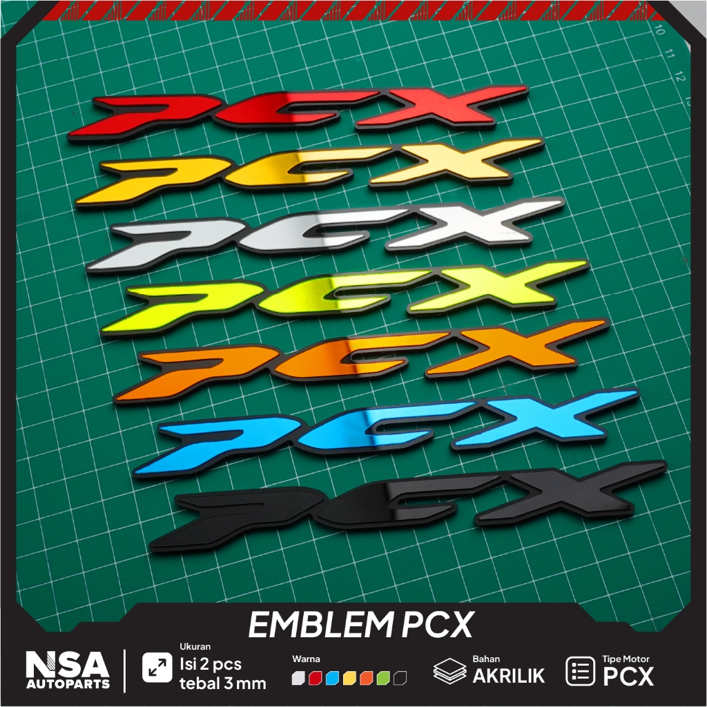2PCS EMBLEM PCX JAPAN LOGO PCX JAPAN 3D EMBLEM MOTOR PCX AKSESORIS PCX BUKAN STIKER ATAU STICKER TIM
