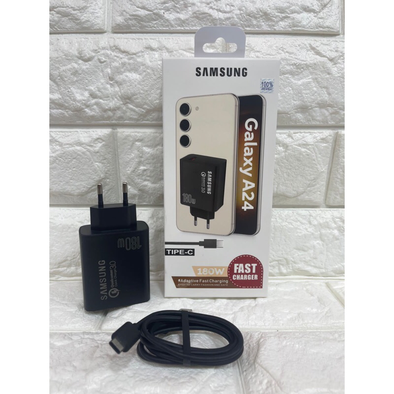Charger Casan Ori Samsung Galaxy A24 180W Full Black Support FastCharging