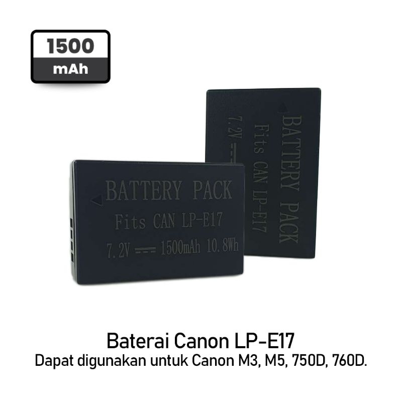 baterai battery replacement for canon e-17 15000 mah