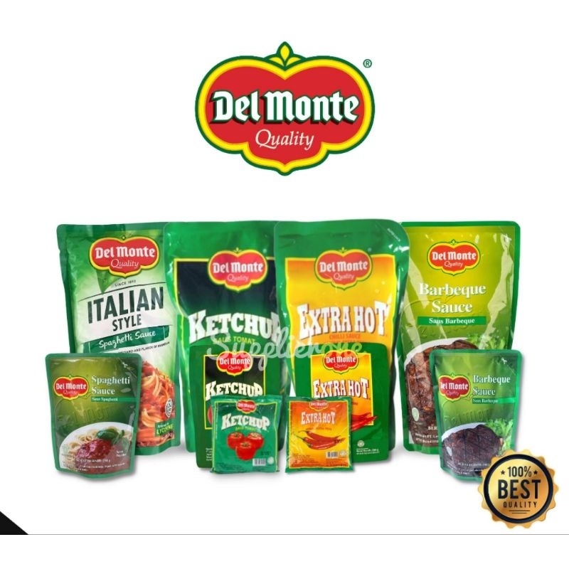 

Delmonte saus lombok, tomat, bbq, Spaghetti, black paper