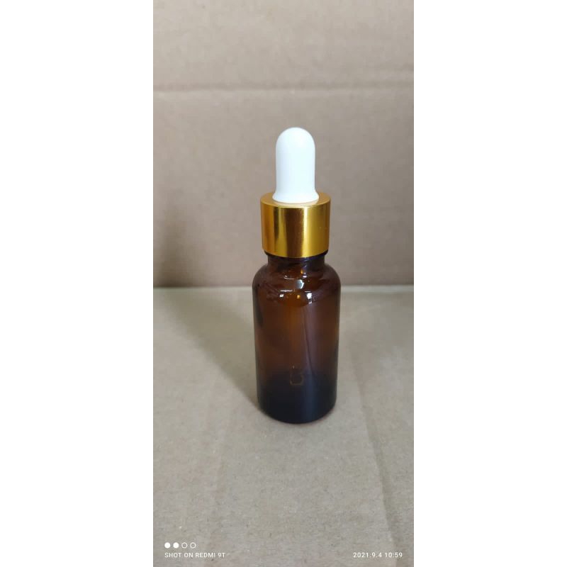 botol serum kosong rieng gol karet putih 20ml /pc