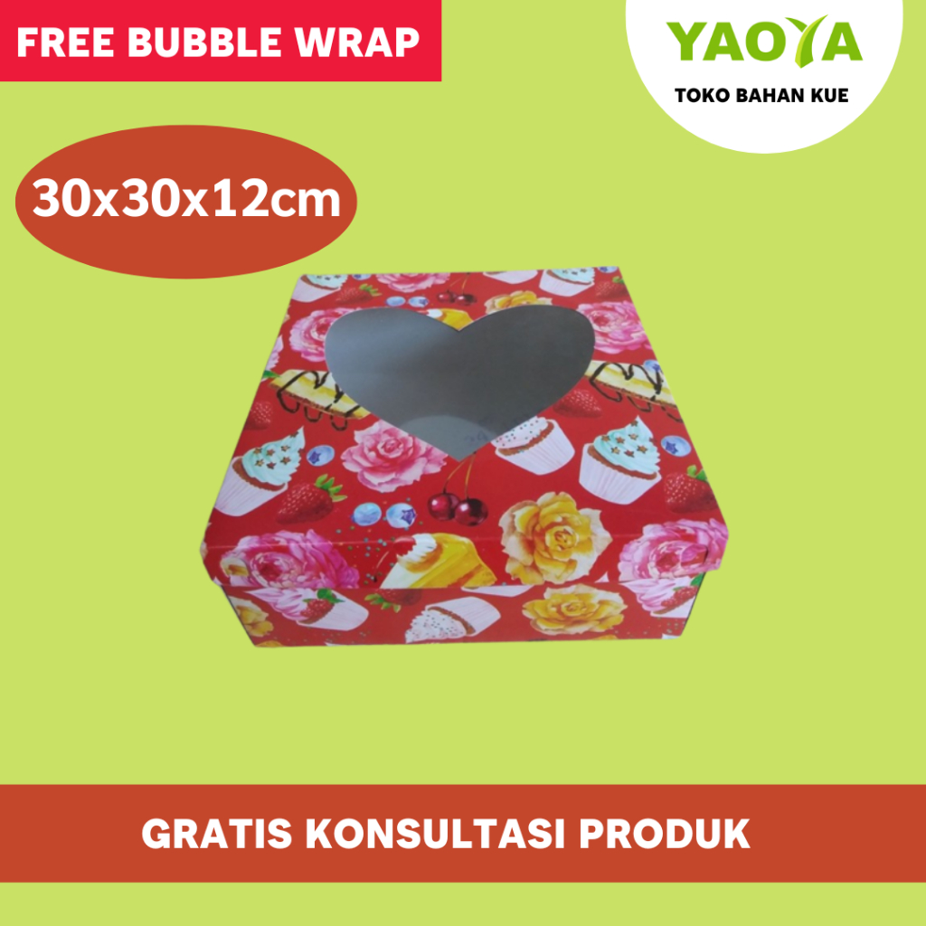 

KOTAK TART CETAK HATI TINGGI 28x28x12