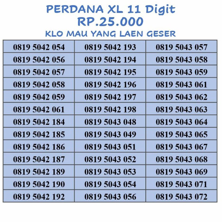 ✦MURAH LEBAY✦ PROMO ABISSSS....NOCAN PERDANA XL MURAH JARINGAN 4G