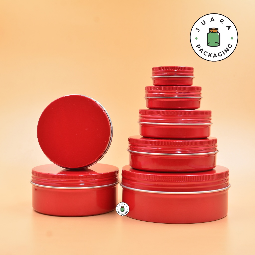 Jar Aluminium Merah Natal 10ml 15ml 30ml 50ml 60ml 80ml 100ml 150ml 250ml – Kaleng Kosmetik & Souven