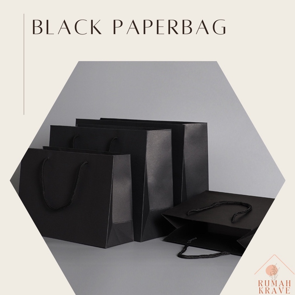 

12.12 Flash Sale RUMAH KRAVE - Black Paperbag Hitam Horizontal Elegan