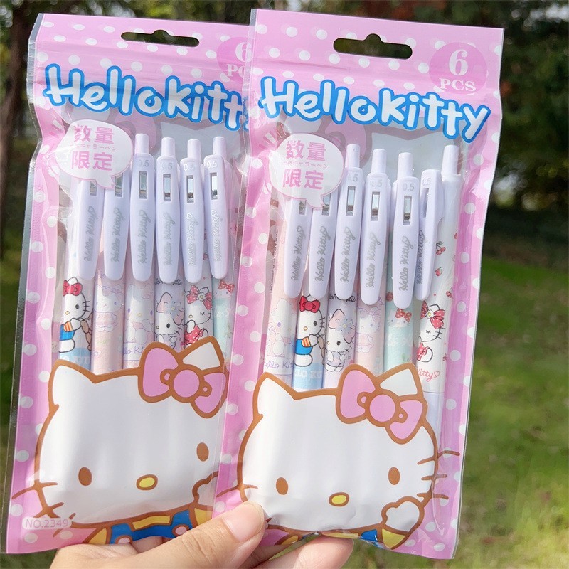 

6 pcs/SET KT Pulpen gel mekanik 0.5mm kartun Ballpoint karakter lucu kt berbagai macam motif Bolpen sekolah kantor pelajar pena asthetic Alat tulis Kado hadiah gift anak