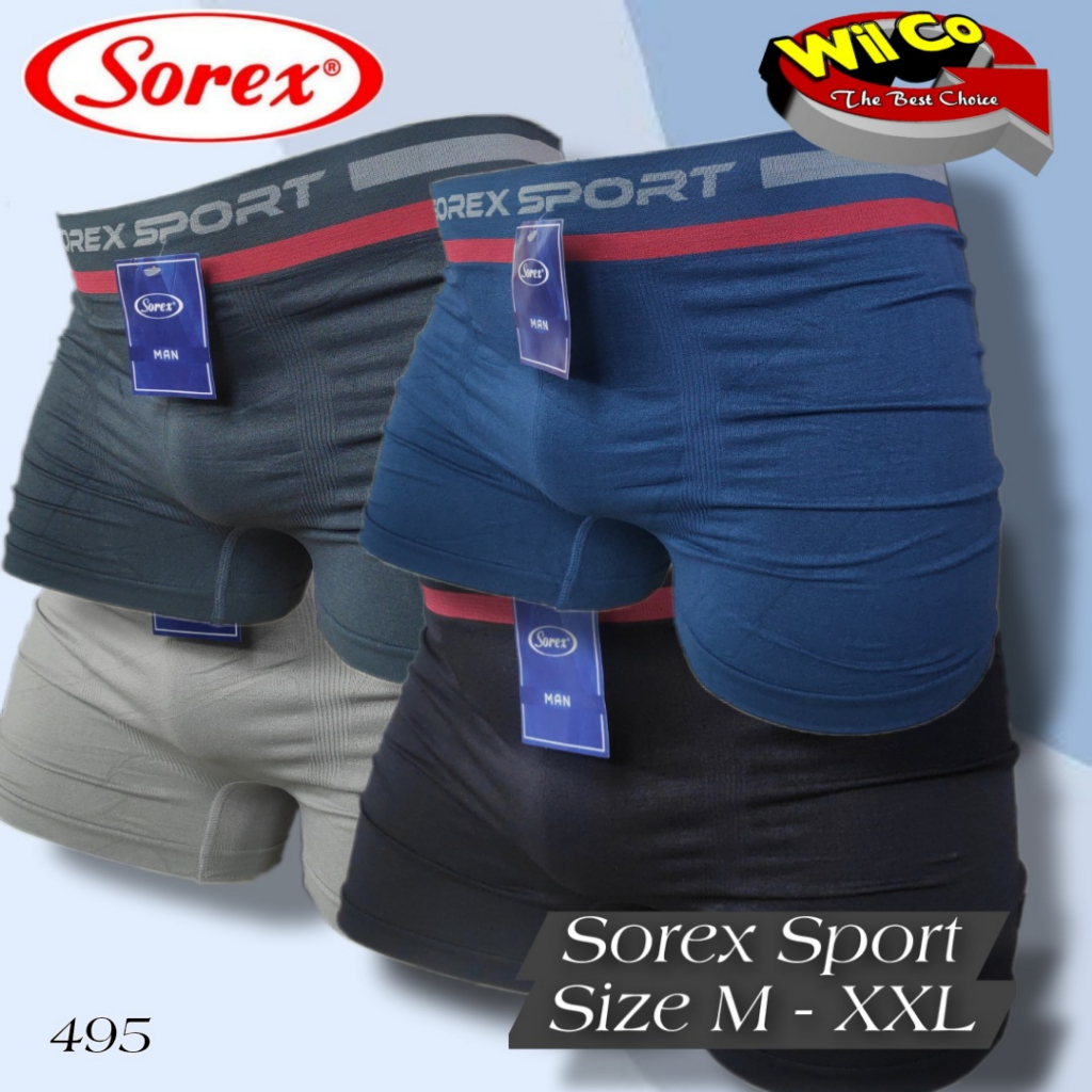 SM495 - CELANA DALAM BOXER PRIA PREMIUM SOREX SIZE (M-L) - (XL-XXL) HARGA PER 1 PCS