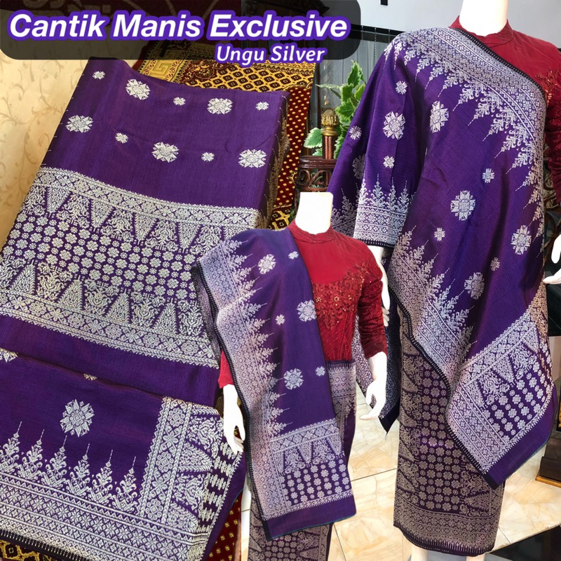 Songket Cantik Manis Exclusive Ungu Silver / Songket tenun asli palembang / ilham songket palembang