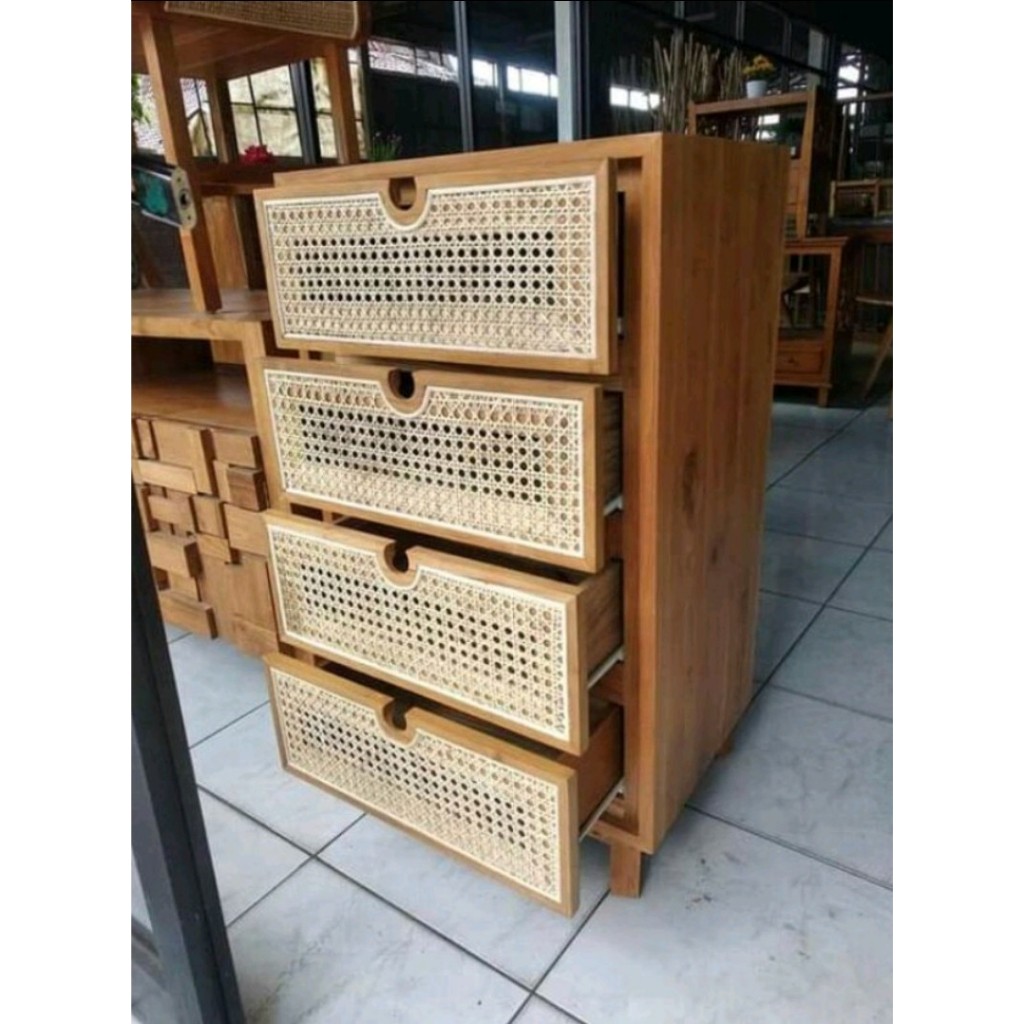 BOUGENVILE STORAGE DRAWER LEMARI KABINET LACI MINIMALIS LEMARI LACI KAYU JATI Bewood
