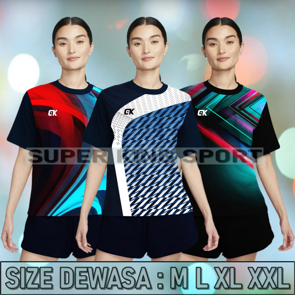 Kaos Olahraga Printing Volly Futsal Badminton Bulutangkis Size Dewasa