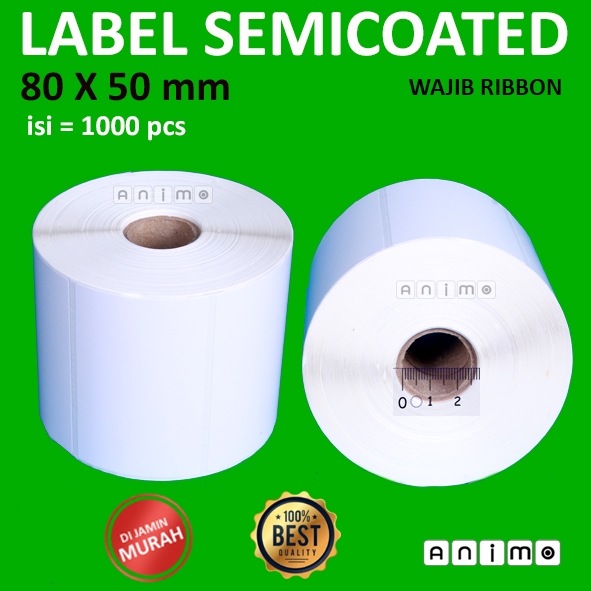

bib LABEL SEMICOATED 80 x 50 - LABEL BARCODE 80X50 ISI 1 PCS
