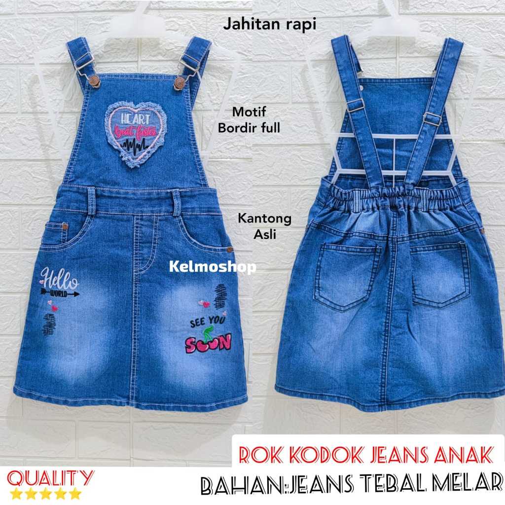 RKPD/wearpack/overall/jumsuit/rok kodok pendek jeans anak perempuan berkualitas/jumsuit anak/baju an