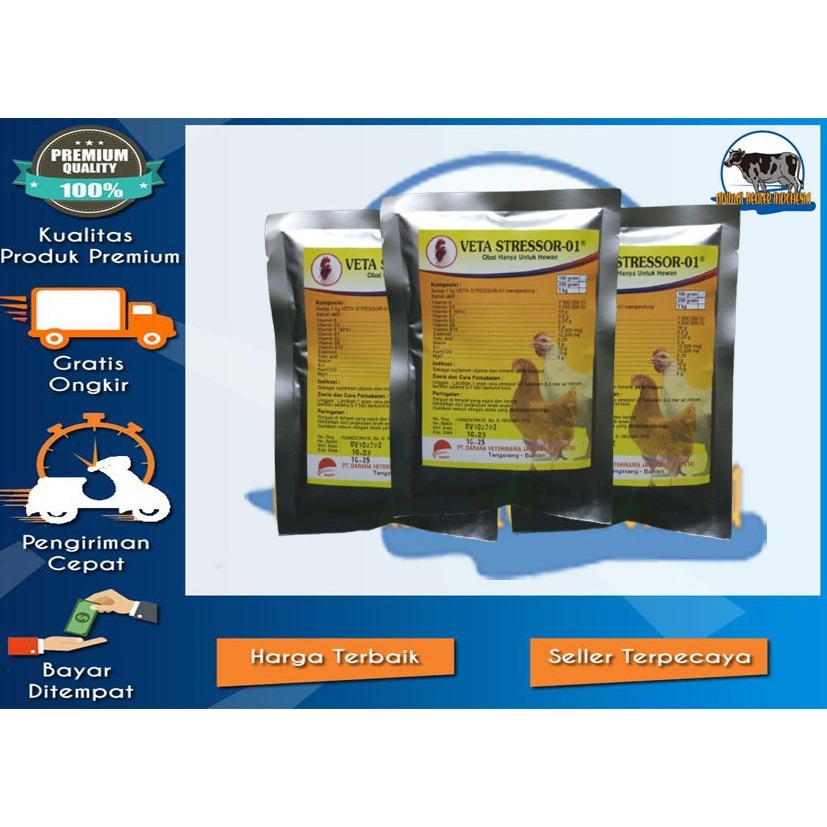 Veta Stressor 100 gr - Jamu Ayam Bubuk - Vitamin Ayam Bubuk - Jamu Ayam Petelur - Jamu Ayam Broiler