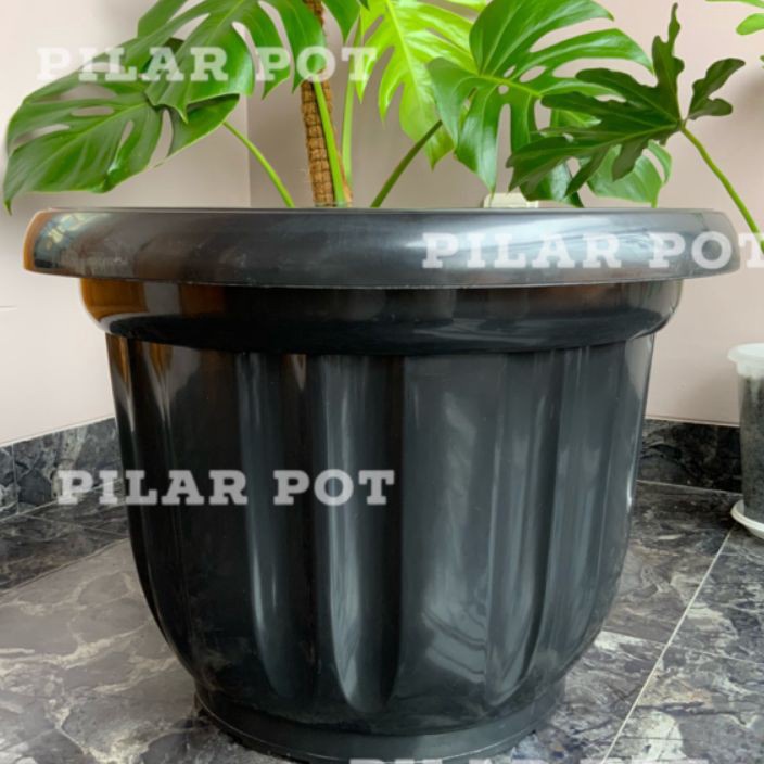 Harga Heboh pot bunga tanaman plastik hitam 50cm - besar.