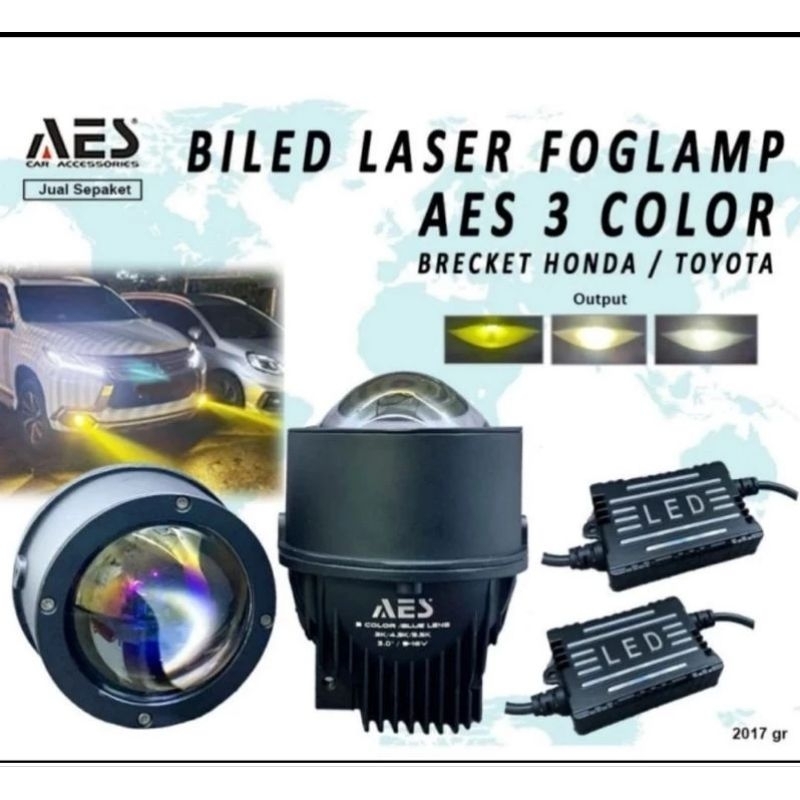Biled Foglamp AES 3inch 3warna Terbaru 1sett