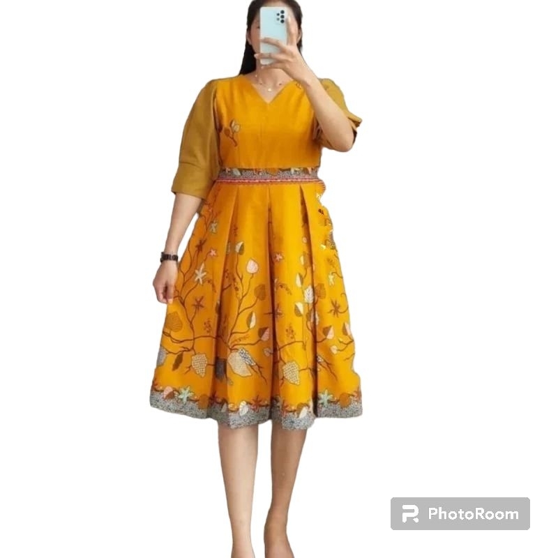 ATASAN DRESS BATIK WANITA TERBARU 2023 DRESS BATIK CANTIK DAN ELEGAN BAJU ATASAN BATIK PESTA