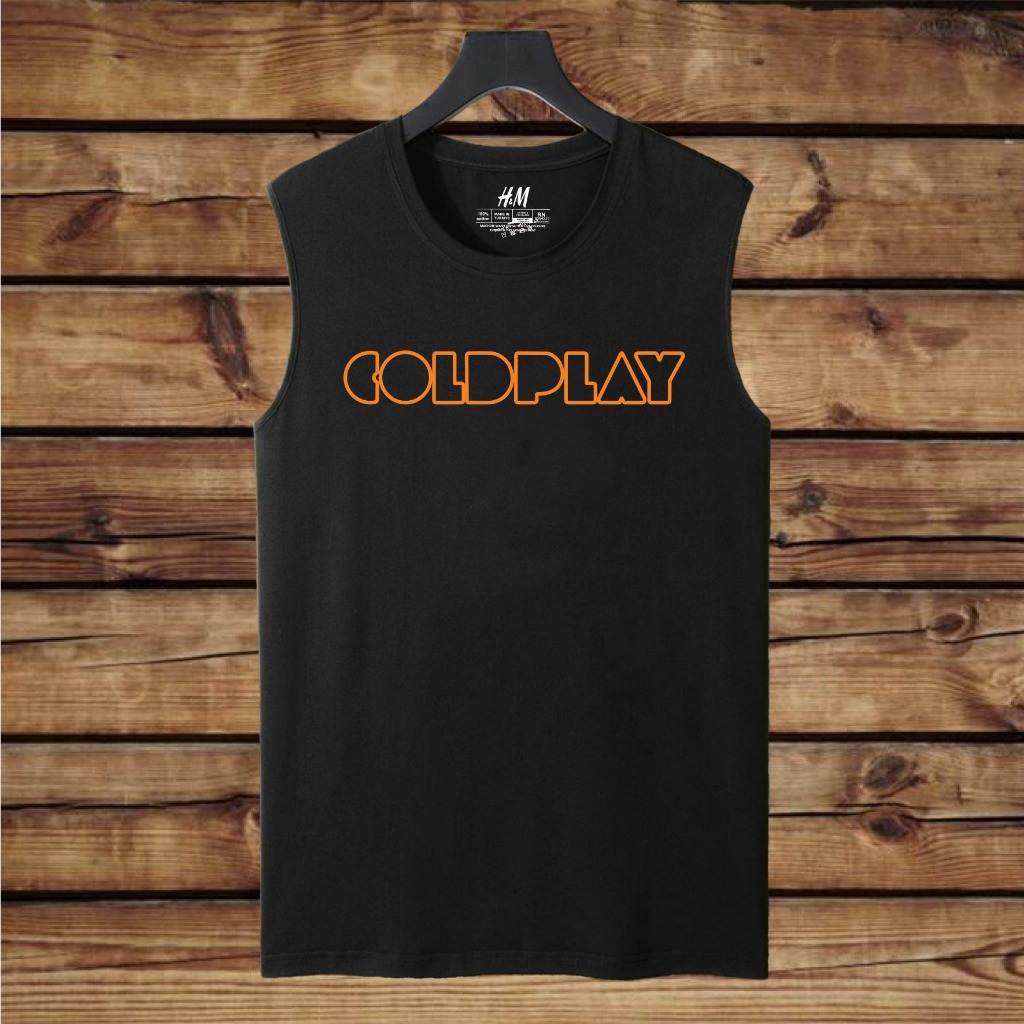 kaos distro tanpa lengan COLDPLAY kaos lekbong musisi rock alternatife rock metal underground