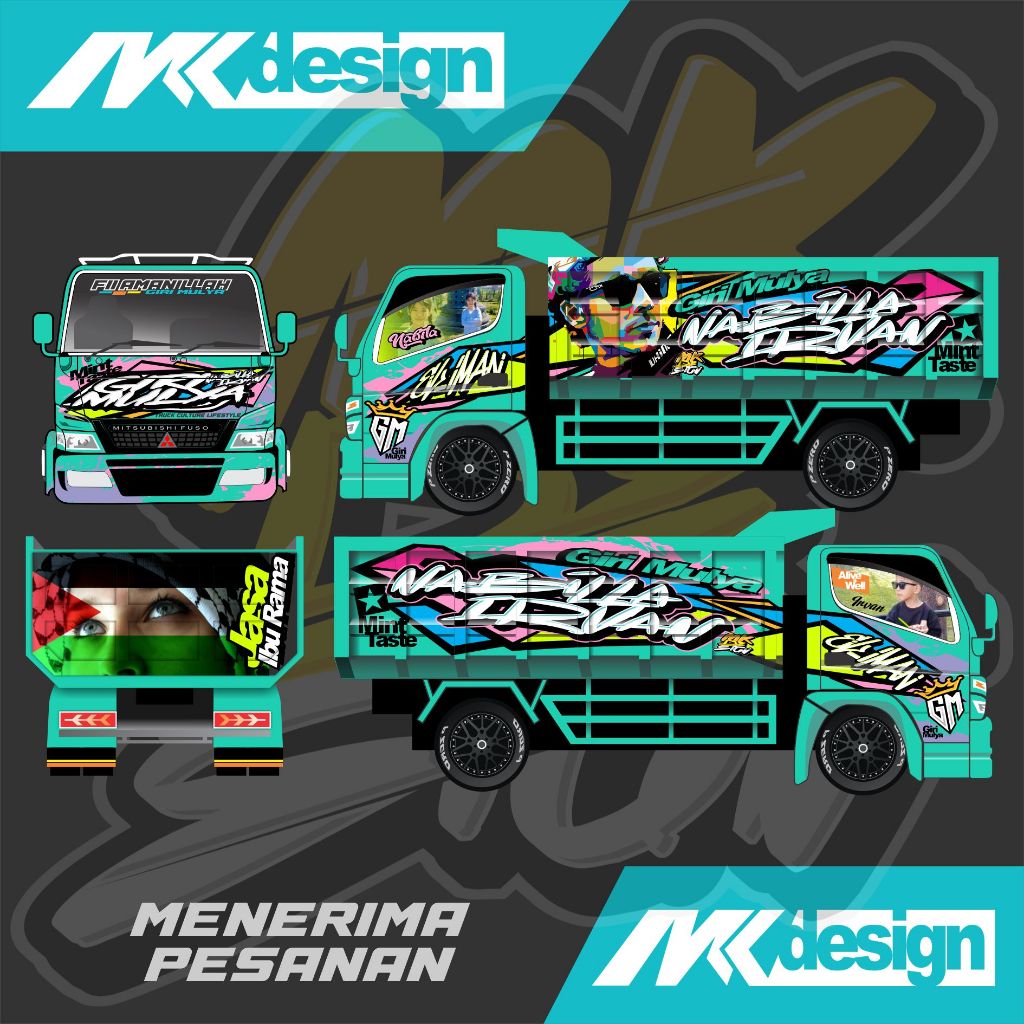 Stiker Printing Decal Full Body Dump Truk Canter Elf Giga Bisa Request