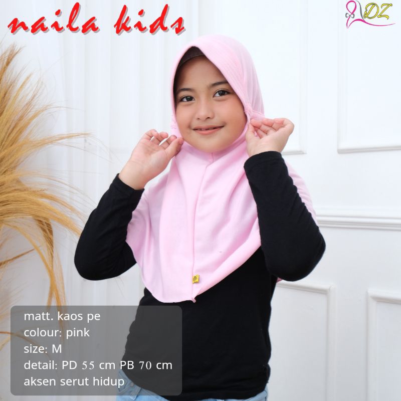jilbab serut size M/jilbab anak kaos/ naila