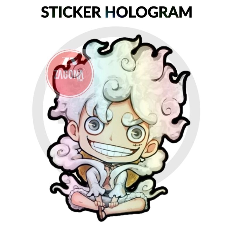 

Stiker Hologram Luffy one piece 1 sticker case hp & laptop ukuran 8 cm