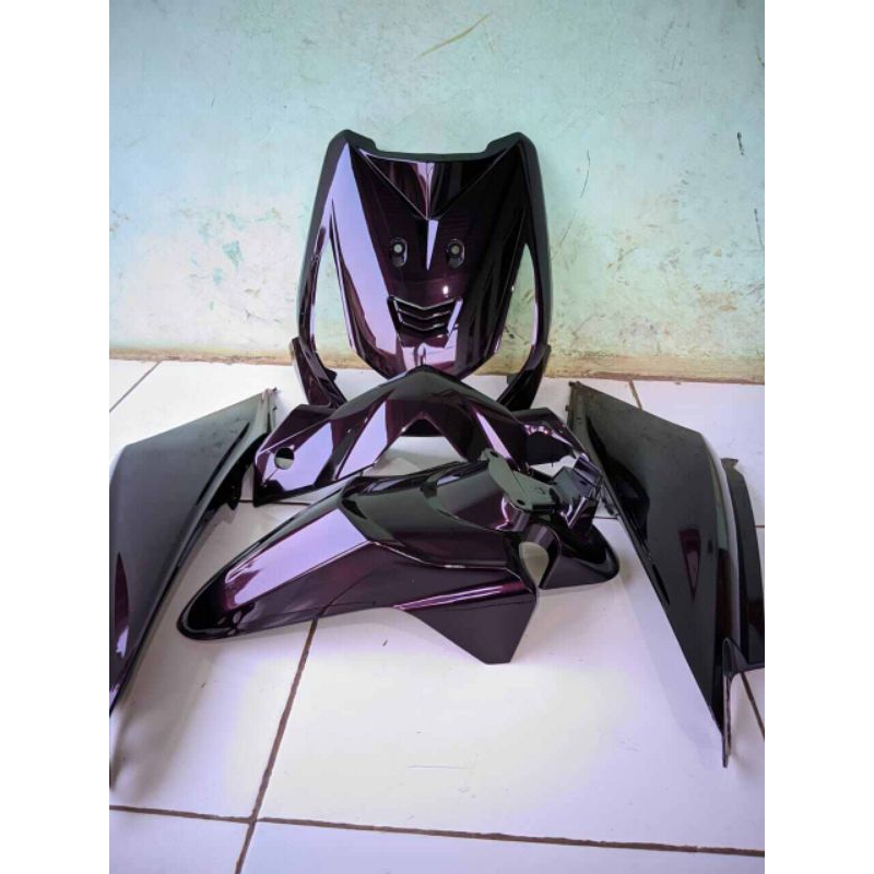Cover Full Set Body Halus Honda Beat Karbu Lama Warna Hitam Lembayung/hitam lembayung merah cat cust