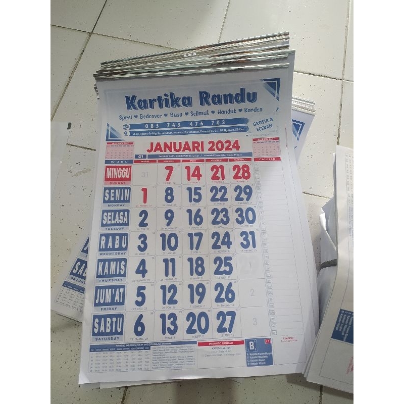 

Cetak Kalender Dinding 2025 Custom kop