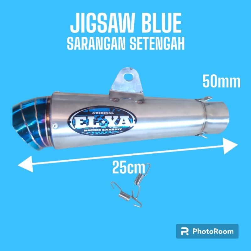 slincer knalpot jigsaw blue by ELYA racing original sarangan setengah ngker poll bukan dsm dpj krs r