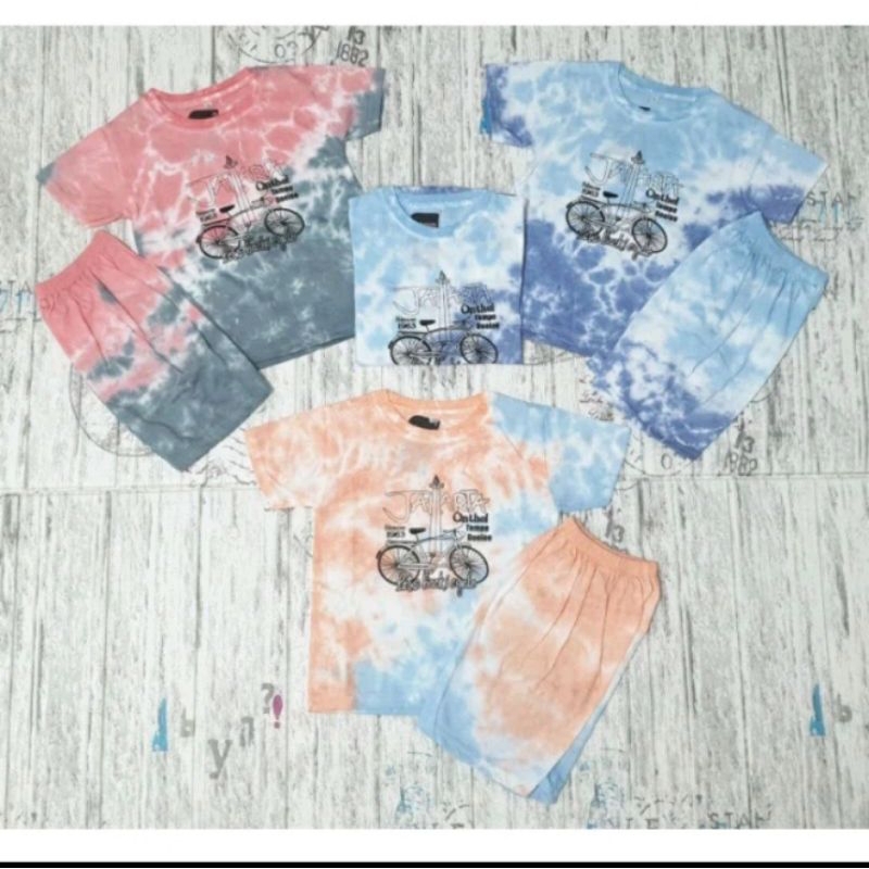 SETELAN KAOS ANAK JAKARTA MONAS//SETELAN ANAK TIE DYE//KAOS ANAK MOTIF MONAS JAKARTA//BAJU MOTIF JAK