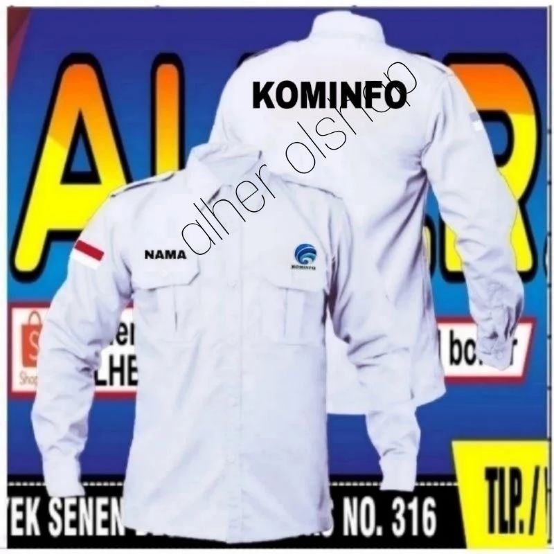 kemeja Kominfo full bordir seragam Kominfo baju Kominfo pakaian Kominfo pdh KOMINFO Pdl Kominfo baju