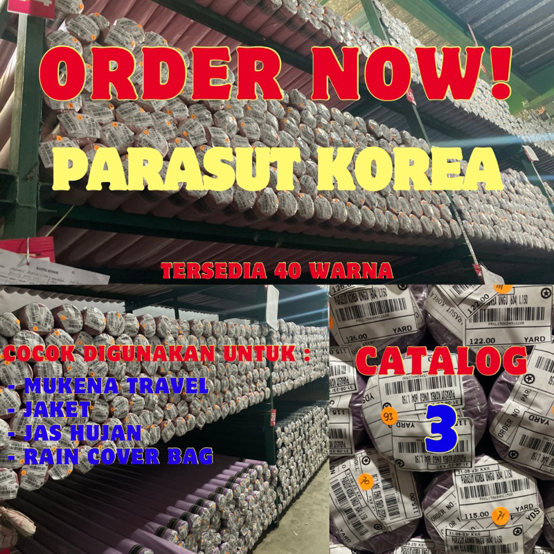KAIN PARASUT KOREA PREMIUM METERAN / BAHAN MUKENA TRAVEL (KATALOG 3)